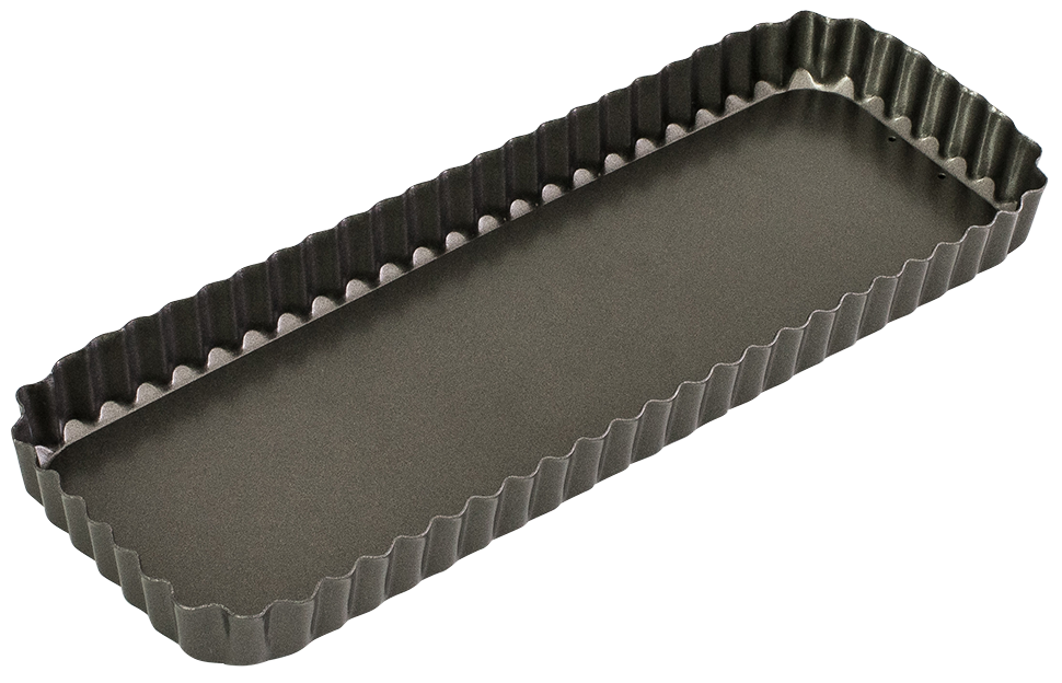 Bakemaster Loose Base Fluted Rectangular Flan/Quiche Pan, 36 x 13 x 3.5cm – Non-stick
