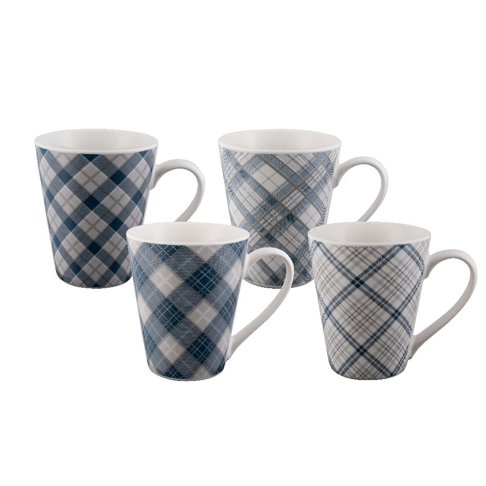 Bundanoon Conical Mug - Tartan Blues Set of 4