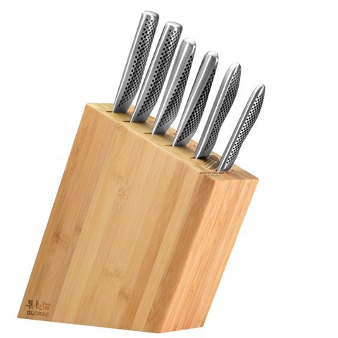 Global Kyoto 7 Piece Bamboo Knife Block