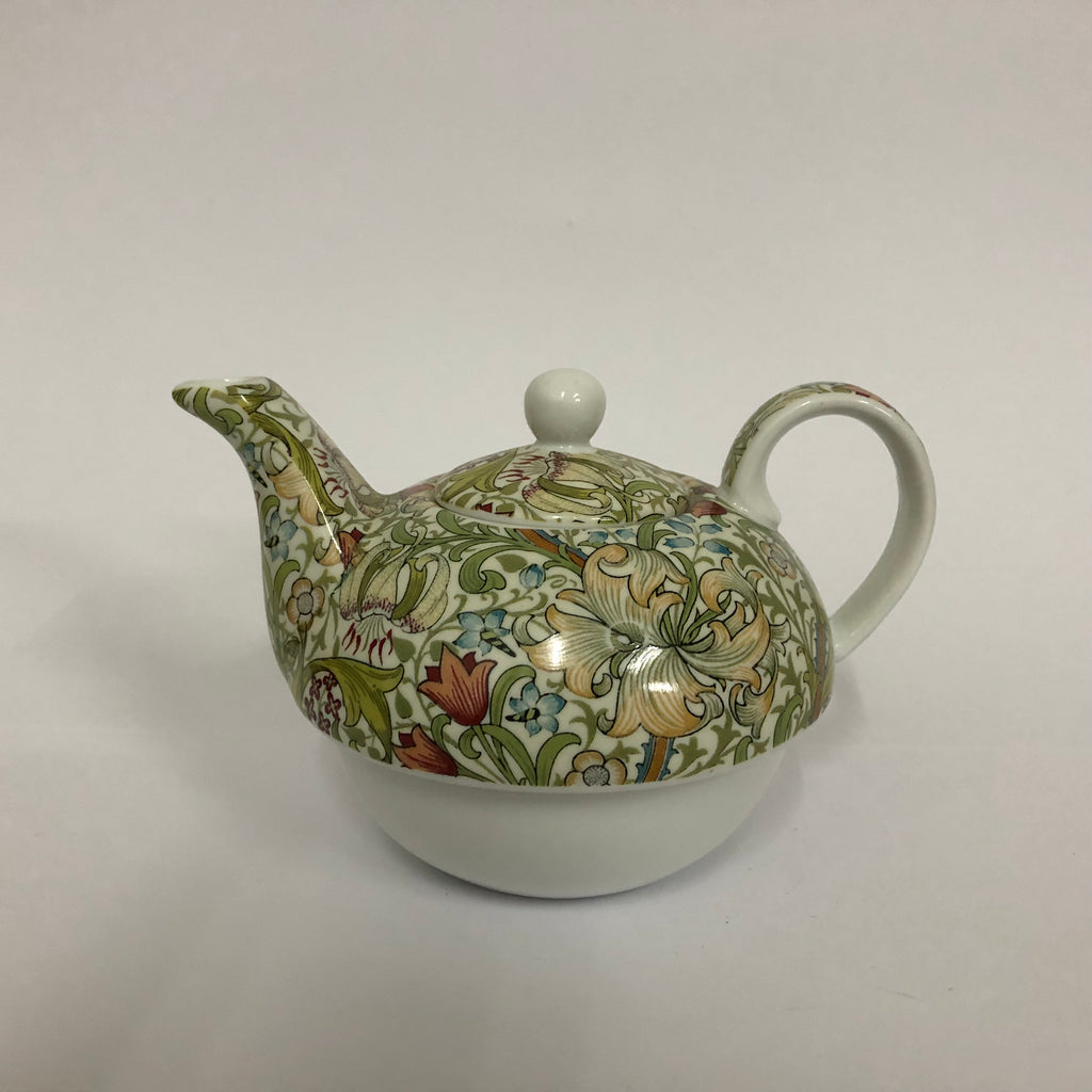 Golden lilies teapot, cup & saucer
