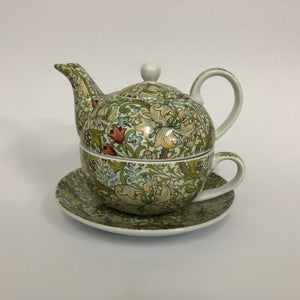 Golden lilies teapot, cup & saucer