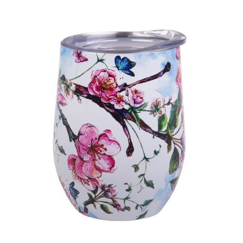 Oasis Double Wall Insulated Wine Tumbler 330ml Spring Blossom