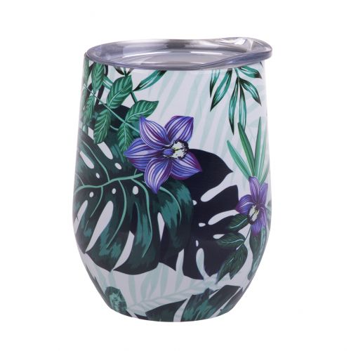 Oasis Double Wall Insulated Wine Tumbler 330ml Tropical Paradise