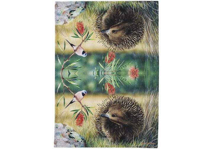 Ashdene Fauna of Aus Echidna & Finch Tea Towel