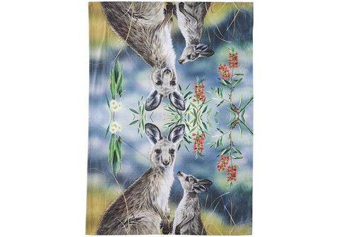 Ashdene Fauna of Aus Kangaroo & Joey Tea Towel
