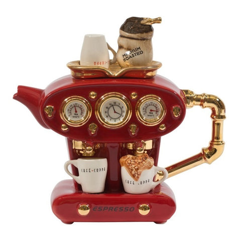 Ceramic Inspirations Double Espresso Large Red Teapot