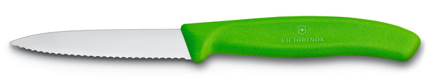 Victorinox 6cm Serrated Edge Paring Knife, Black, Red, Green