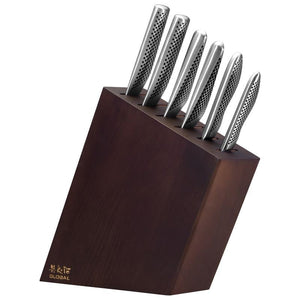 Global Kyoto 7 Piece Stained Ash Knife Block